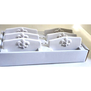 PLACE TILES-AMERICAN ATELIER-Ceramic-Fleur De Lis-Set of 6-Light Cream Color